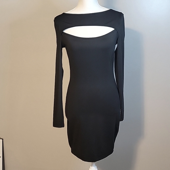 Shein Black‎ Long Sleeve Bodycon Dress Womens Medium - Picture 2 of 5